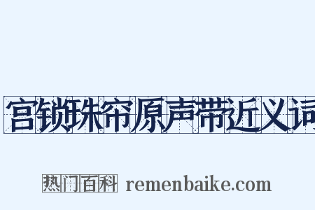 宫锁珠帘原声带近义词是什么意思的图片